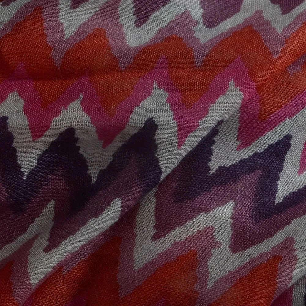 Scarf Red and Purple Chevron Pattern
